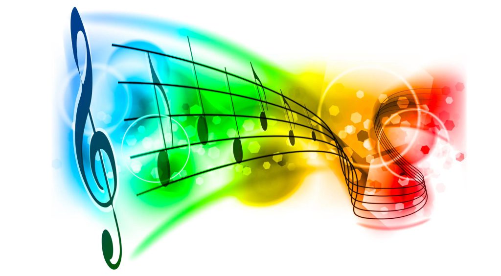 music staff colorful