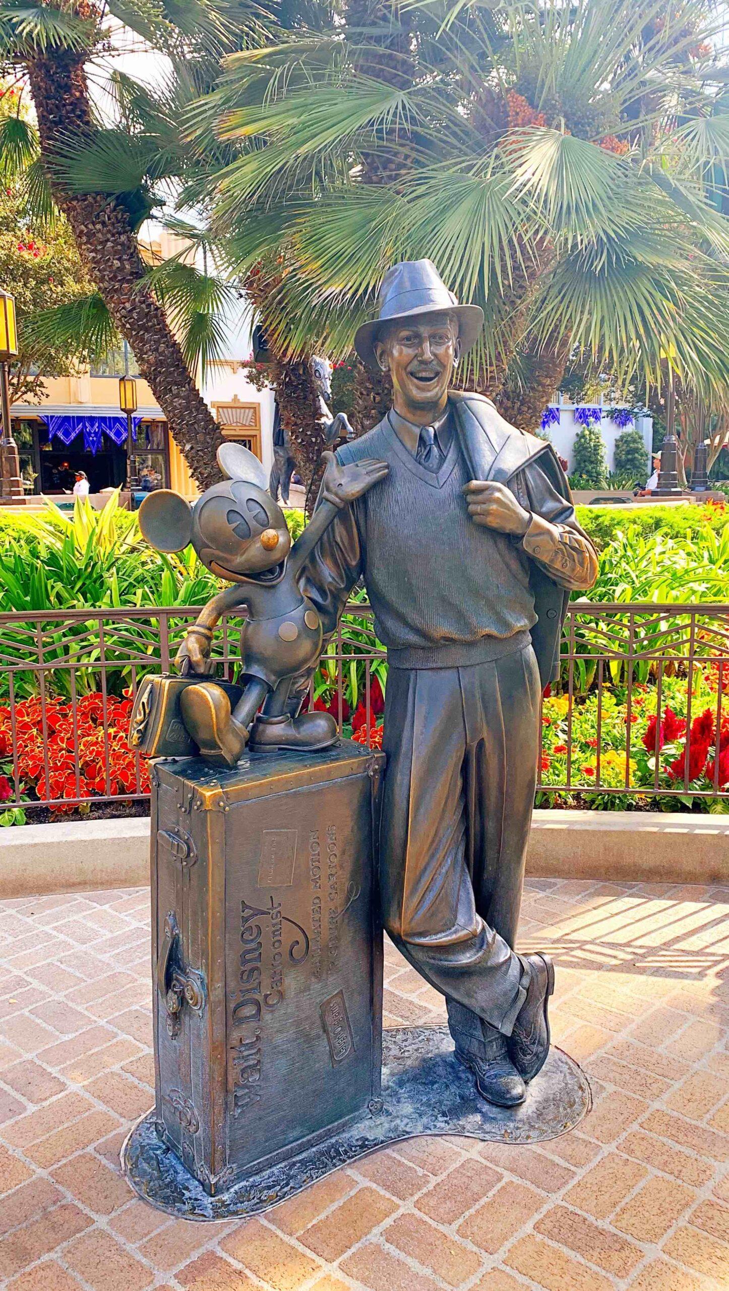 Walt Mickey statue Disney California Adventure
