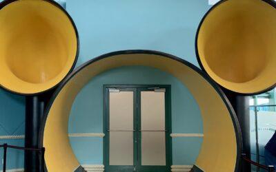 Entrance doors to the ship from the Disney Cruise terminal at Port Canaveral